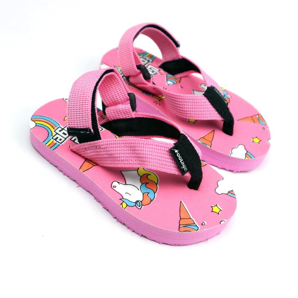 SANDAL ANAK TODDLER MOTIF PINK UNICORN