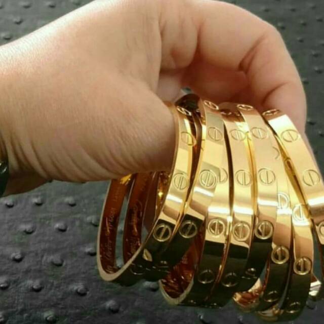 Gelang titanium rose gold
