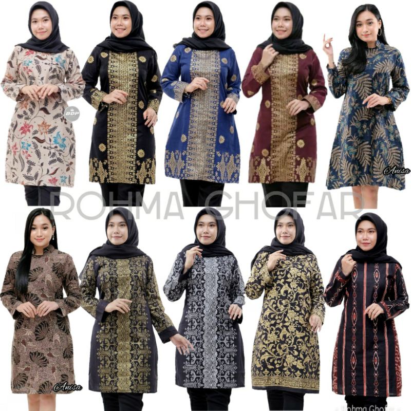 Terlaris SERUT GENES JELITA TUNIC NAVBOR YELBOR WHITBOR CREAMBOR TUNIK BATIK MODERN HRB030 DOLBI DOB