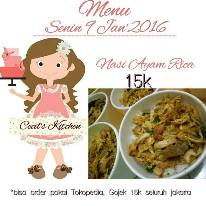 

Menu Senin 9 Jan NASI AYAM RICA ---Termurah---