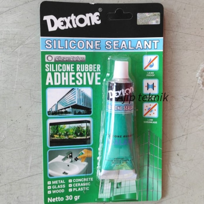 Lem kaca aquarium bening sealant clear dextone 30gr