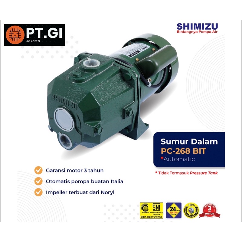 Pompa sumur dalam Shimizu PC 268BIT (Unit pompa nya saja)