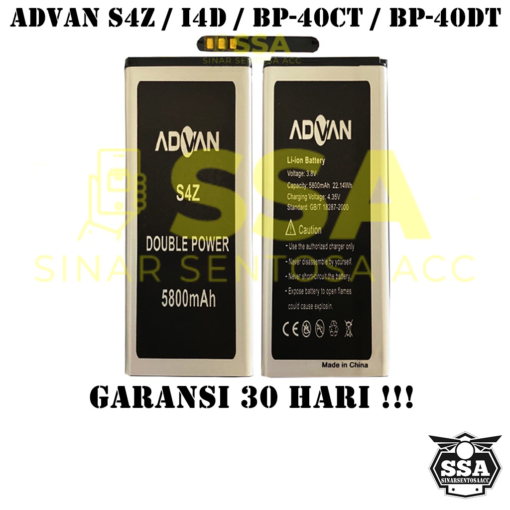 Baterai Original Double Power Advan S4Z I4D BP-40CT BP-40DT BP40CT BP40DT Batre Batrai Batrei Battery S 4Z S4 Z I 4D I4 D Ori HP Batu Batere Garansi Murah Awet