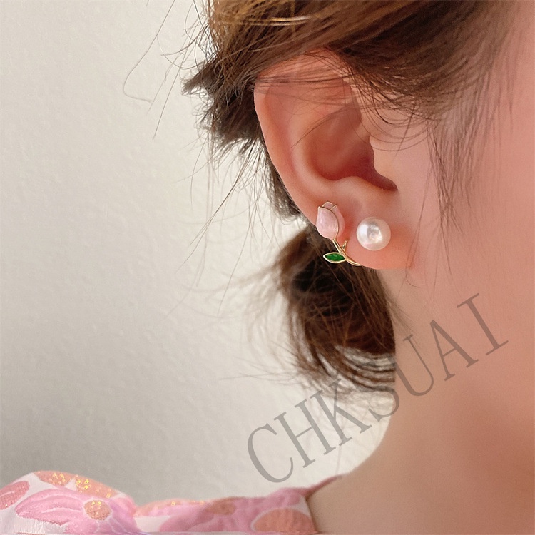 Anting Stud 925 Silver Model Bunga Menjuntai Untuk Wanita