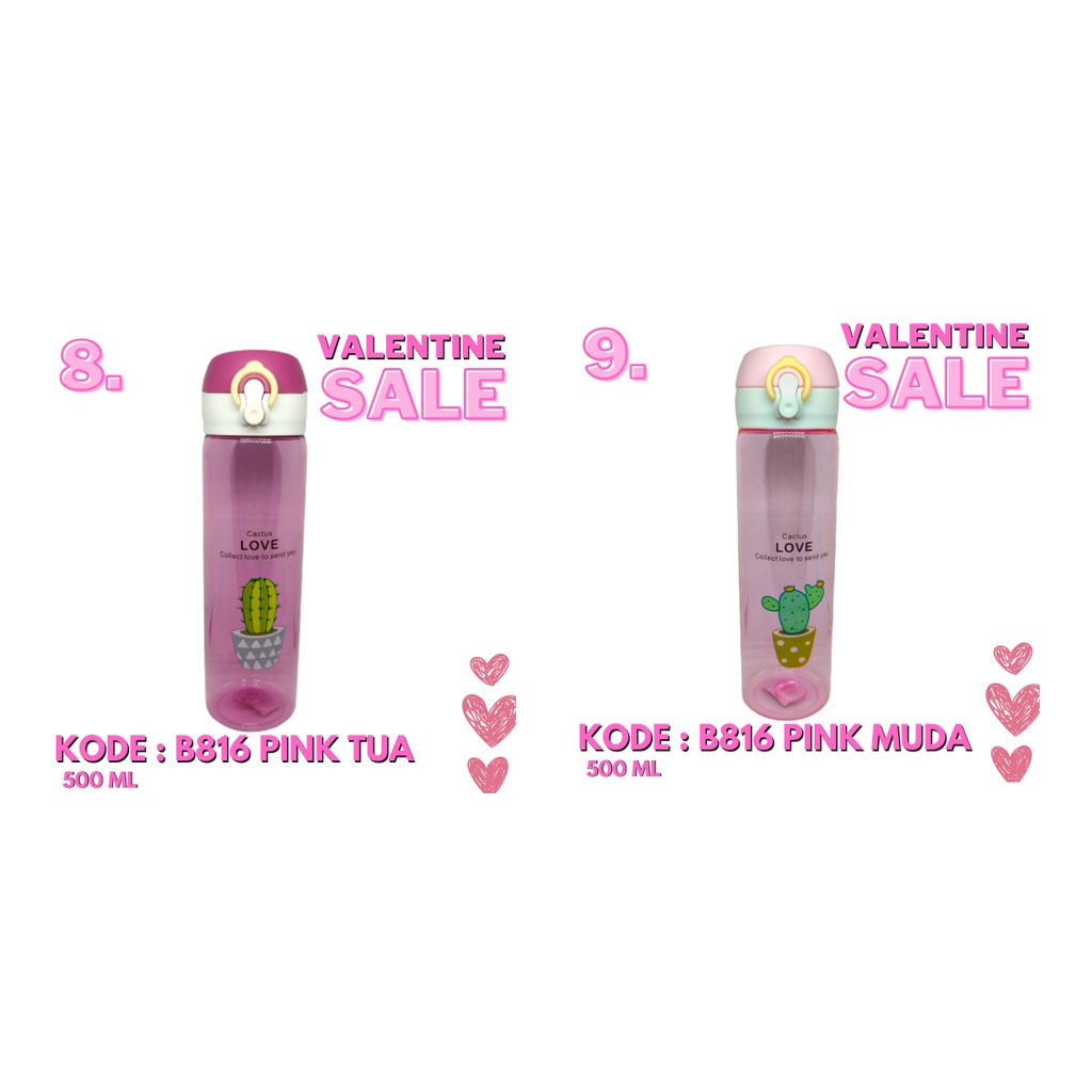 PINKY SALE ! Botol Air Minum Viral Pink Edisi Promo Termos Valentine / Hari Kasih Sayang