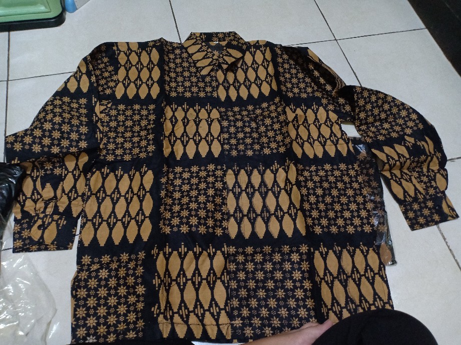 Batik Pria Motif Hem Lawasan Coklat M L Xl (original) Katun Tidak Cod Murah Solo Ori,