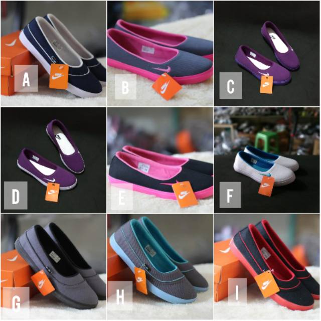 Nikee Sepatu Flat/Slop/Slip On Wanita Dewasa (36 37 38 39 40 41 42 43)