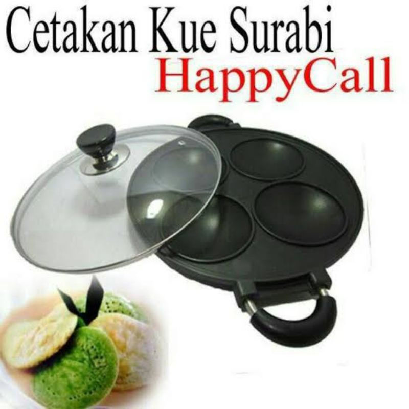 Cetakan Kue Serabi 4 Lubang Cekung Happy Call