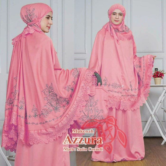 Mukena Bordir Azzura - Merah Muda