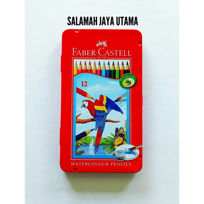 

WARNAPENSIL- PENSIL WARNA FABER CASTELL 12 WATER COLOUR KEMASAN KALENG (TIN CASE) -PENSIL WARNA