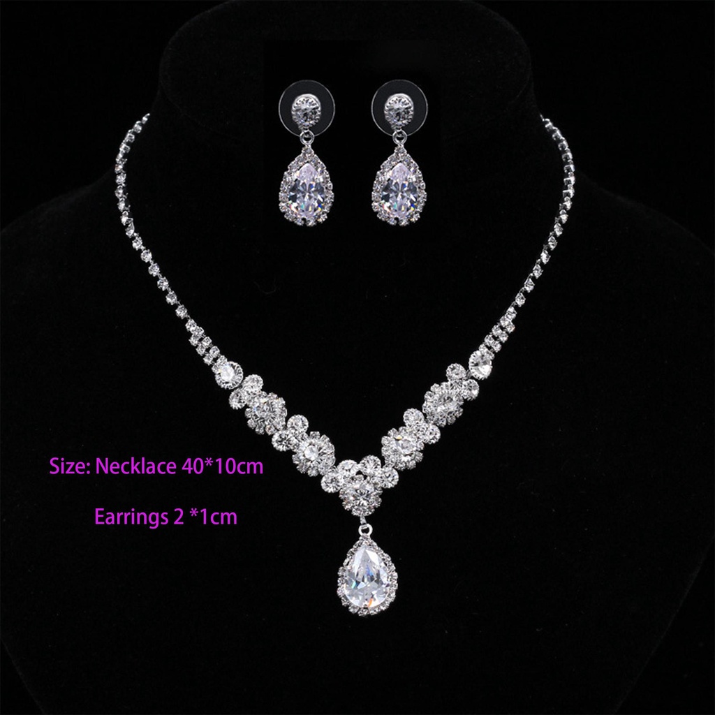 R-bunga Aksesoris Wanita Anting Set Bridal Zirconia Cubic Set Perhiasan