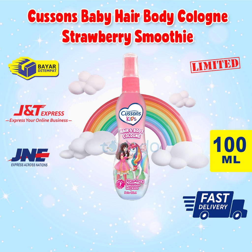 Cussons Baby Hair Body Cologne Strawberry Smoothie 100ml - Cologne Bayi