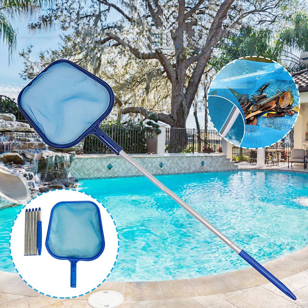 LANFY Portable Pool Skimmer Debris Cleaning Net Swimming Pool Cleaner Rubbish Professional Fountain Pond Maintenance Mesh With Adjustable Telescopic Pole Leaf Catcher/Multicolor