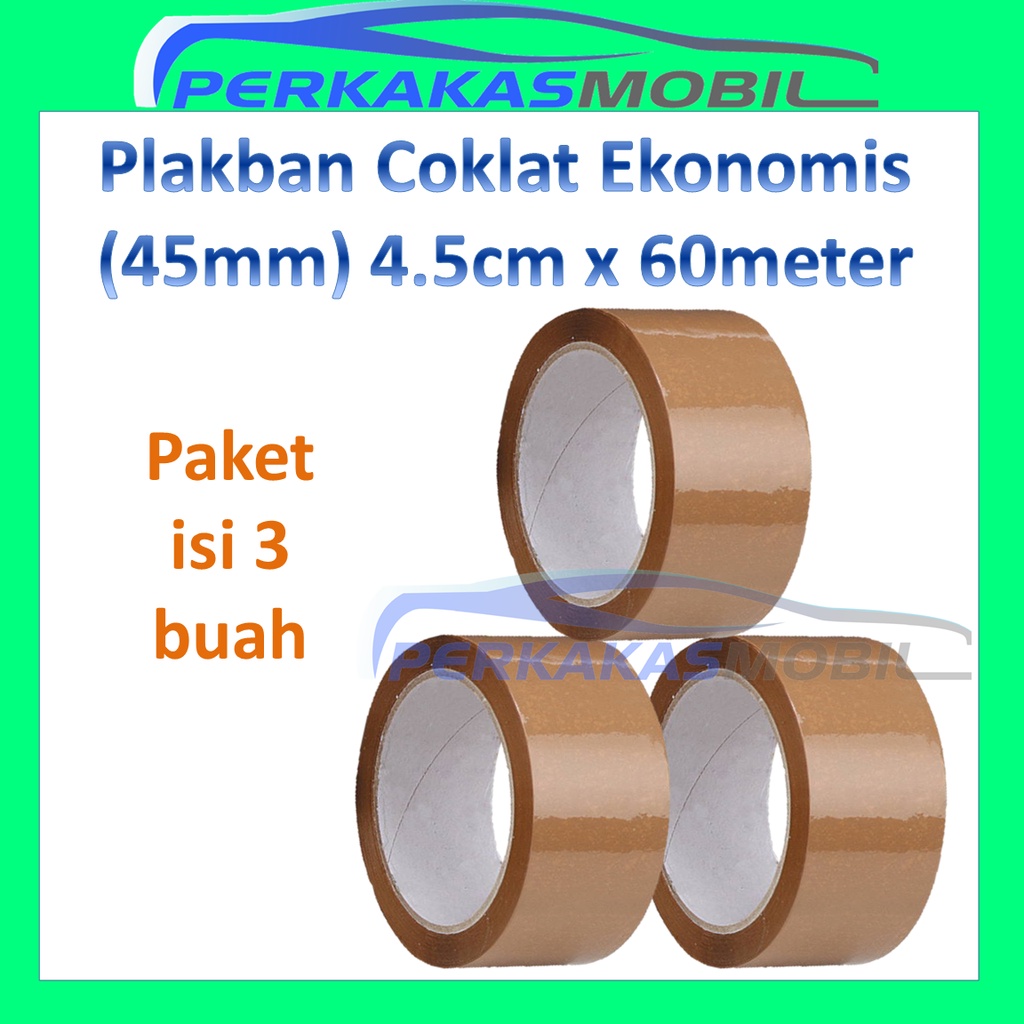

3 buah Lakban Selotip Isolasi Solasi Solatip Coklat Cokelat OPP 45mmx60meter 70 yard Adhesive Tape