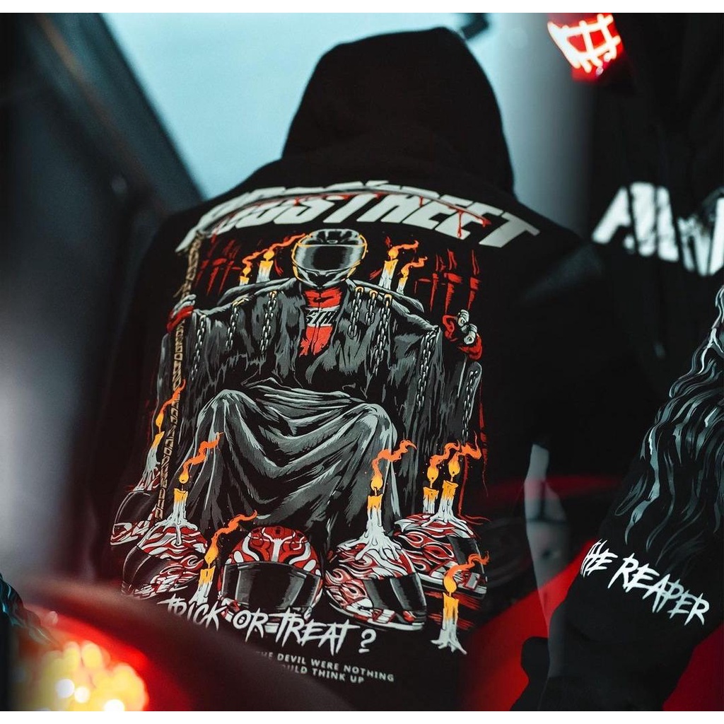 HOODIE PROSTREET THE REAPER HALLOWEEN | Hoodie Sunmoride Pria Premium Distro
