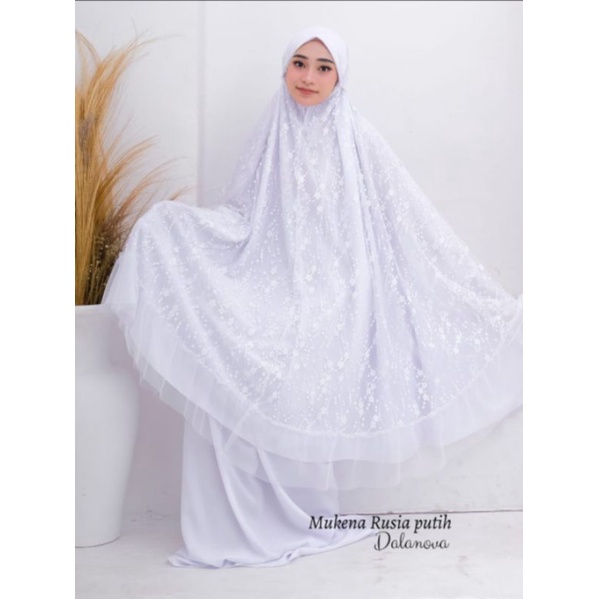 MUKENA RUSIA PUTIH ORI Dalanova