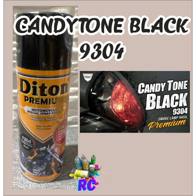 Cat Pilox Diton Premium Candy Tone Black 9304 400cc Smoke Hitam Gelap Transparan