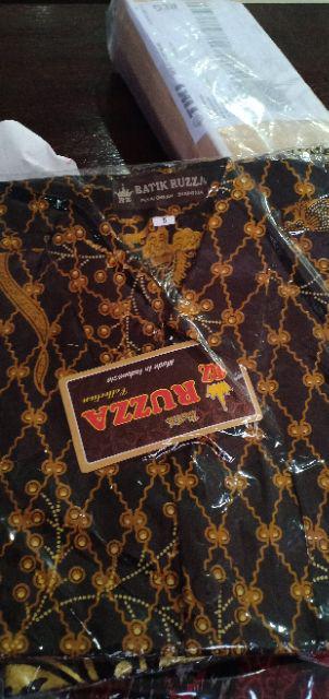 Ruzza Batik Anak Ukuran 0-15 Tahun Kemeja Motif Sekar Jagad Sogan Coklat Baju Laki-laki