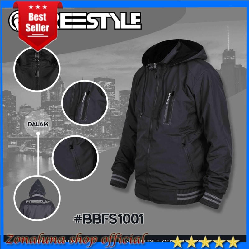 [COD] Jaket FREESTYLE Pria Elegan Bolak Balik Wanita Waterproof Windproof Unisex Kombinasi PREMIUM