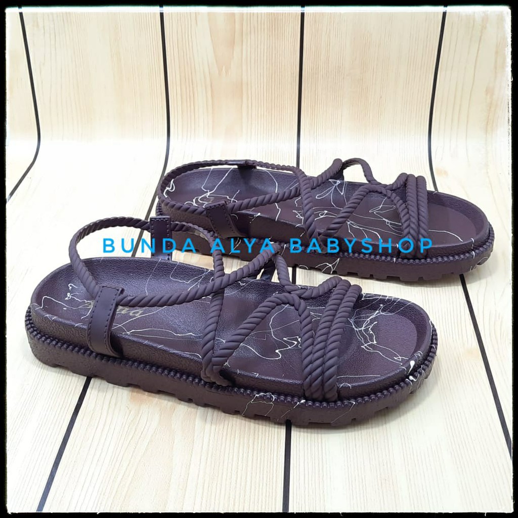 Sandal Wanita Gladiator Size 36 - 39 COKLAT - Sendal Perempuan Tali - Sandal Pantai Santai Empuk Alas Karet