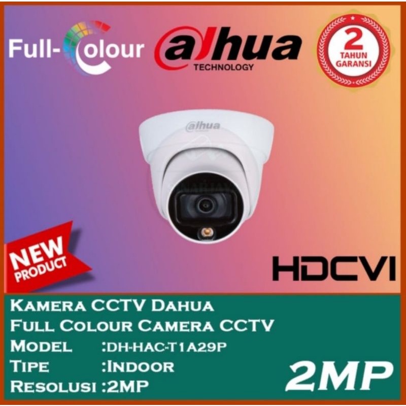 Kamera cctv dahua colorvu 2mp 1080p full hd malam berwarna