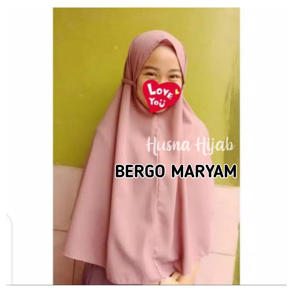 [HUSNA HIJAB] Jilbab Bergo Maryam / Jilbab Bergo Husna/  Khimar Instan Tali Non Ped / Bergo Tali
