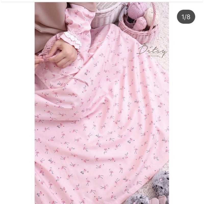 Ditsy Januari - Flamingo Pink Nightgown - Ditsy Februari
