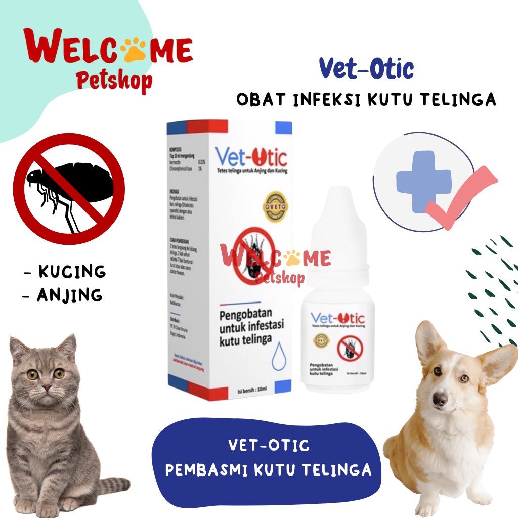 Vet Otic Obat Tetes Kuping Telinga Anjing Kucing Infeksi Kutu Luka Vetotic