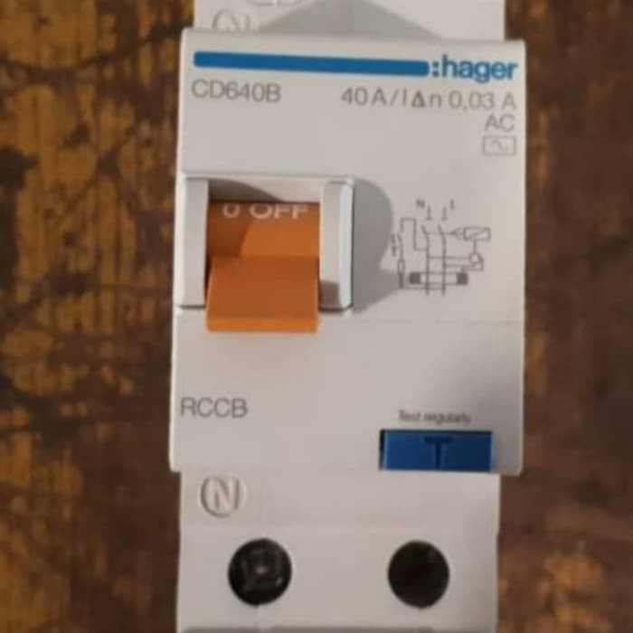 PERTUKANGAN PERLENGKAPAN LISTRIK ANTI KONTAK ELCB CD640B HAGER ORIGINAL-PROMO-SALE