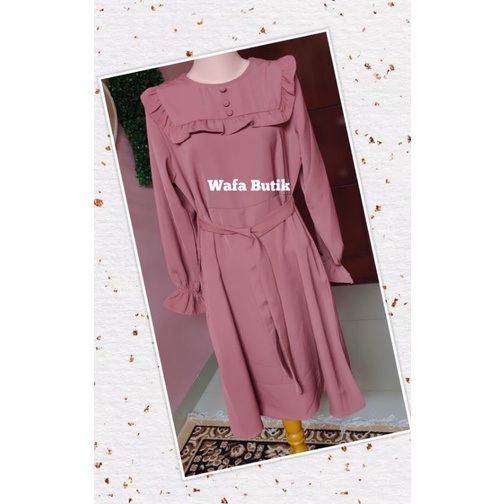 Lelang Atasan | Tunik Premium Polos Wolfis Ruffle Depan by Mikka