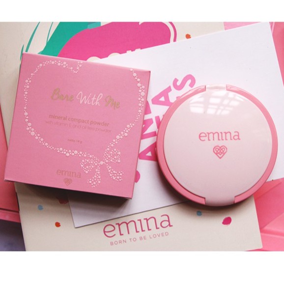 Emina Bare With Me Compact Powder Bedak Padat Tempat Sponge Shopee Indonesia