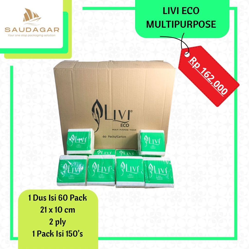 (KHUSUS GOJEK/GRAB) Tissue Livi Eco Multi Purpose 1 DUS 60 Pack