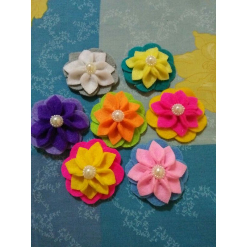 Bros kain flanel bunga dahlia mini bros