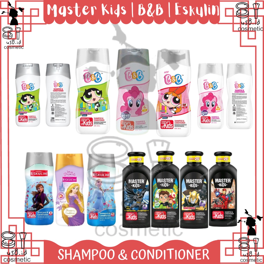 Eskulin Shampoo &amp; Conditioner Anak 200 ml || Shampoo anak || Shampoo anak Disney dan princess