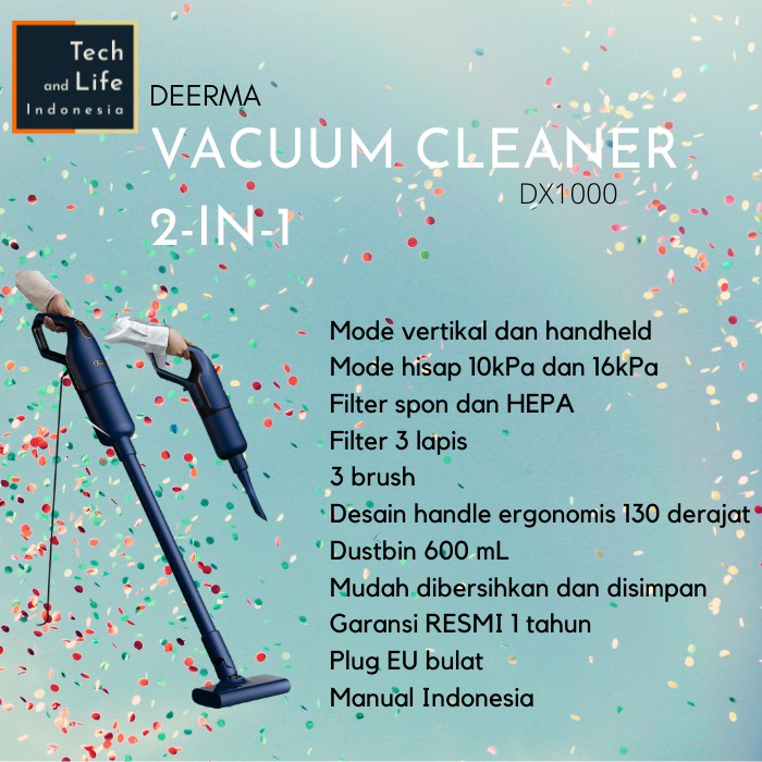 Deerma DX1000 Handheld 2in1 Vacuum Cleaner Penyedot Debu