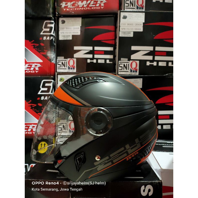 HELM ZEUS 610 BLAKDOF/ORANGE 0014 pull bok