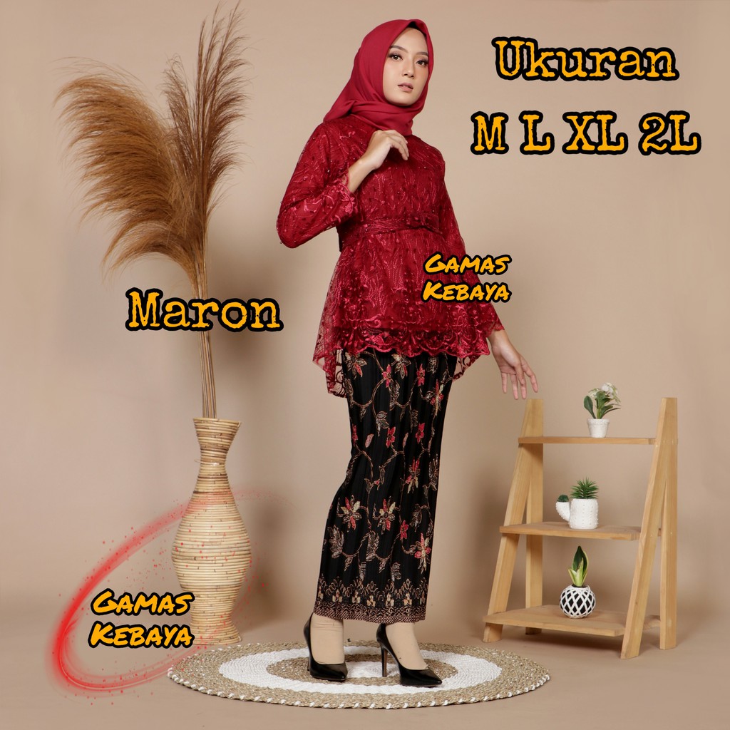 SETELAN KEBAYA AURORA TILE MUTIARA/KEBAYA MODERN/KEBAYA BRUKAT/KEBAYA BROKAT/KEBAYA WISUDA/TERBARU