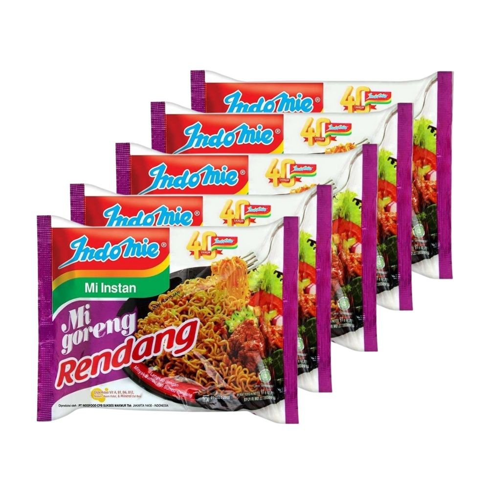 

5PCS Indomie Rendang Mie Instan Goreng Khas Indonesia - 5pcs x 91gr