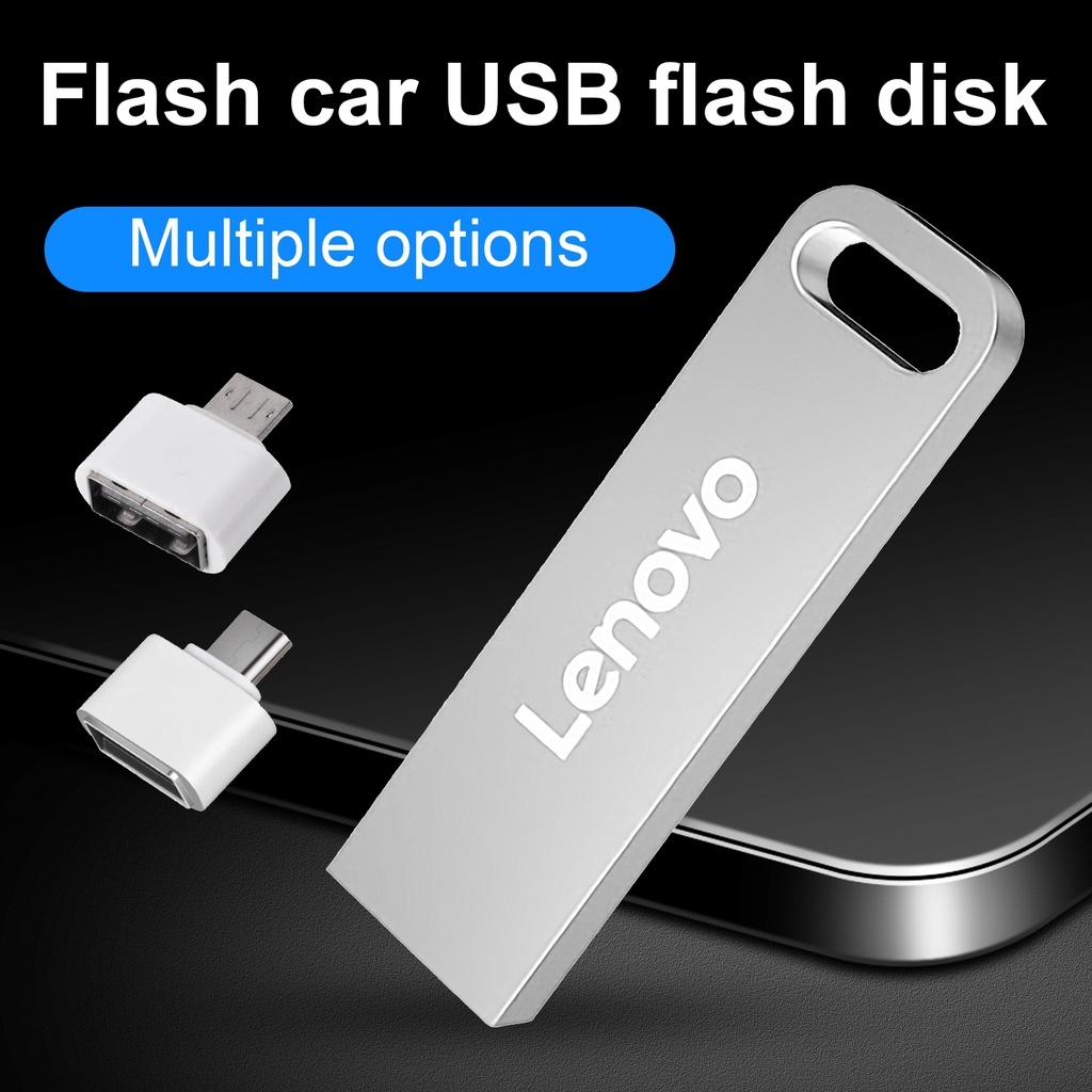 LENOVO Flashdisk USB 3.0 4GB / 8GB / 16GB / 32GB / 64GB / 128GB Kecepatan Tinggi Bahan Metal Untuk Laptop