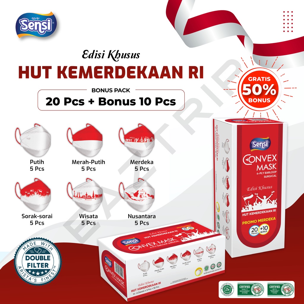 MASKER SENSI CONVEX MASK 4PLY EARLOOP (20pcs) KF94