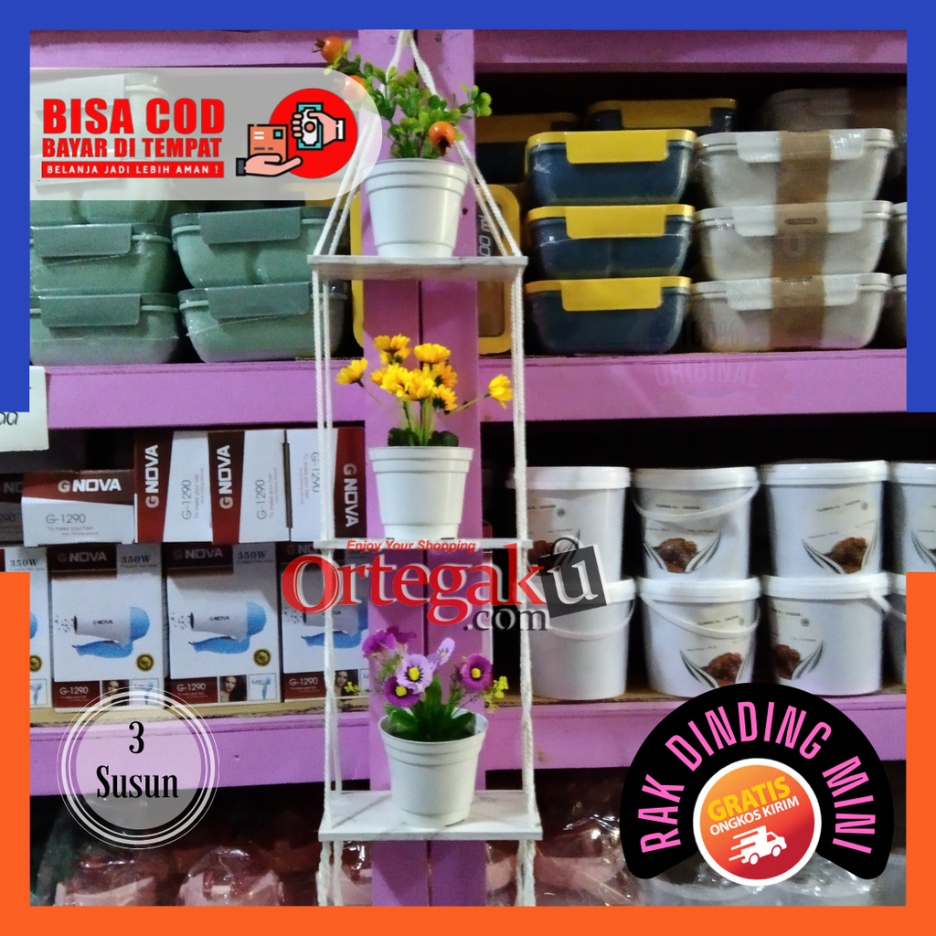 Furniture Rak Dinding 3 Susun | Hiasan Dinding Dekorasi Ruang Tamu, Rak Serbaguna, Rak Gantung Susun