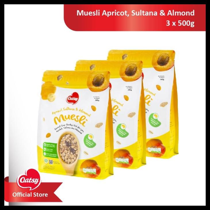 

[READY STOCK] OATSY MUESLI APRICOT, SULTANA & ALMOND 500G (TRIPLE PACK)