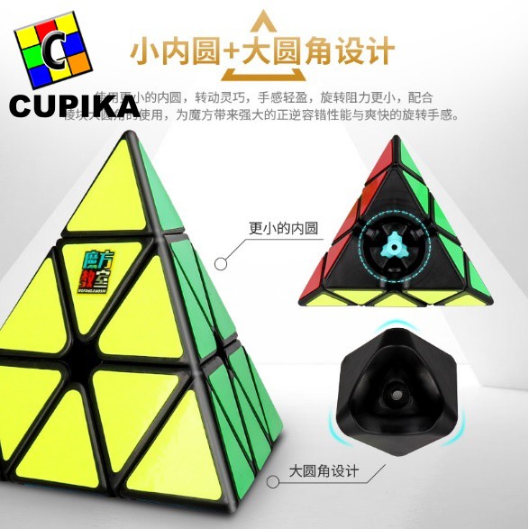 Rubik Pyraminx MoYu Meilong Pyraminx MFJS Blackbase Original Piramid