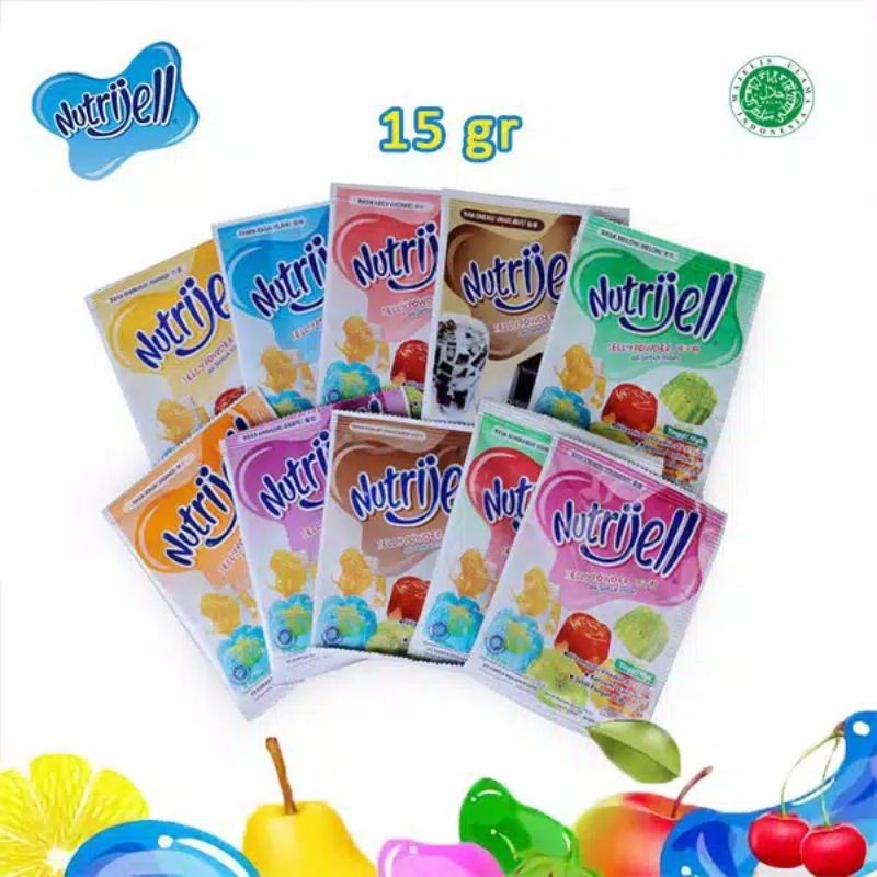 

Nutrijell 15gr Jelly Nutrijel 15 gr - tersedia varian rasa buah, coklat, cincau Halal nutrijel Cincau nutrijel kelapa jelly Anggur jelly coklat Jeli leci Jeli jeruk jelly Stoberi nutrijel melon