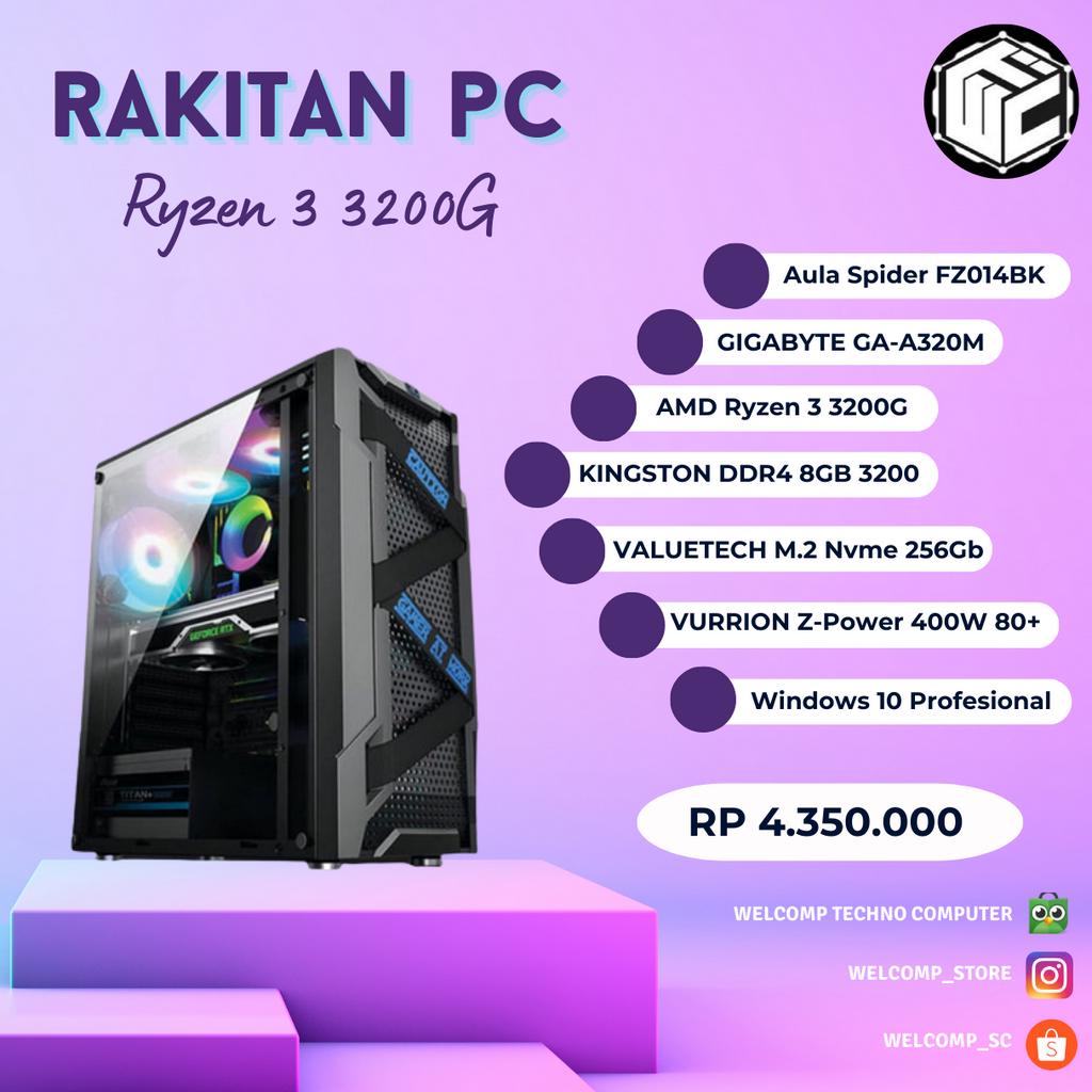 PC Rakitan AMD Ryzen 3 3200G Class Gaming Mid End Garansi Resmi