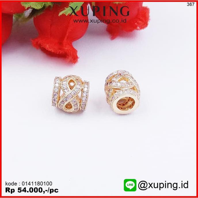XUPING LIONTIN TABUNG MOTIF EMAS ZIRCON 0141180100