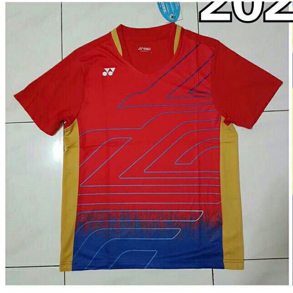 Promo  Baju Yonex impor merah Olimpiade Malaysia