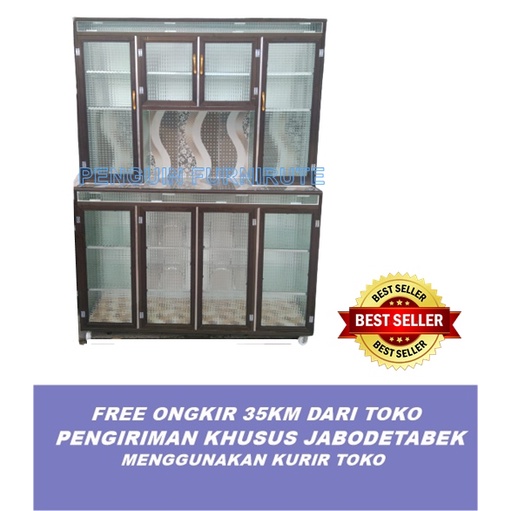 RAK PIRING 4 PINTU TIANG HOLO/ rak piring jumbo alumunium/lemari rak piring alumunium/rak piring kac