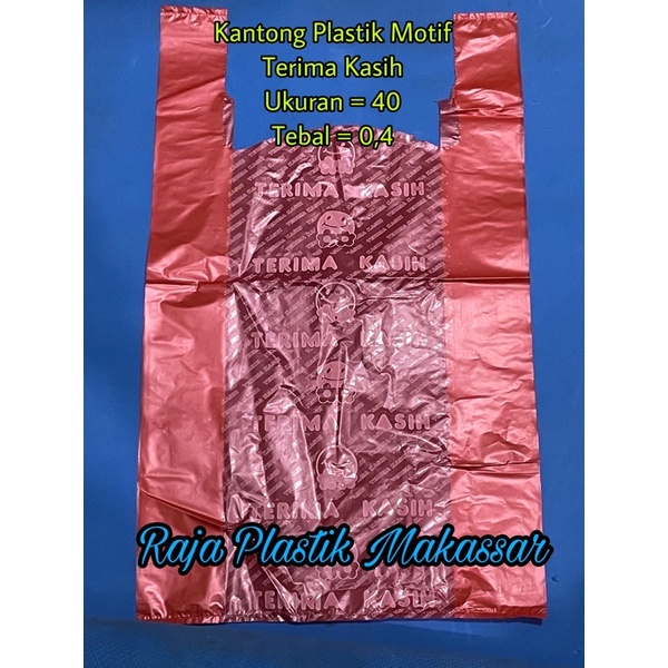 kantong plastik motif terima kasih ukuran 40