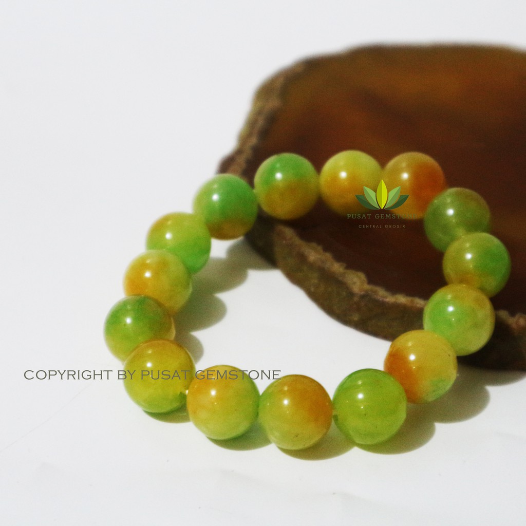 Gelang Batu Giok Pancawarna jade multicolor
